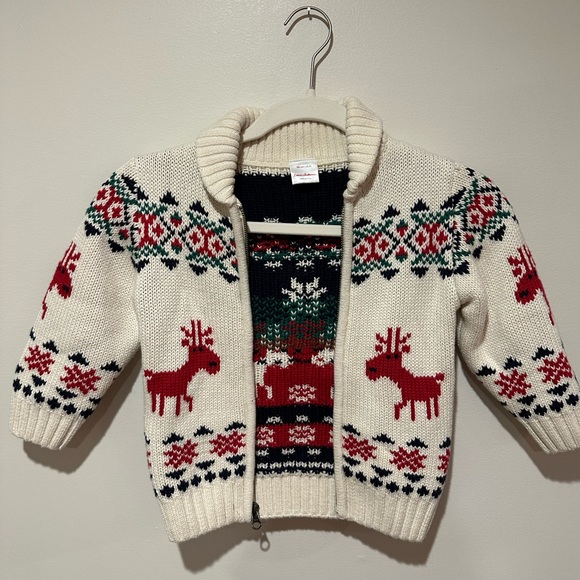 Hanna Andersson Dear Deer Sweater Jacket 90/3T - Picture 3 of 13